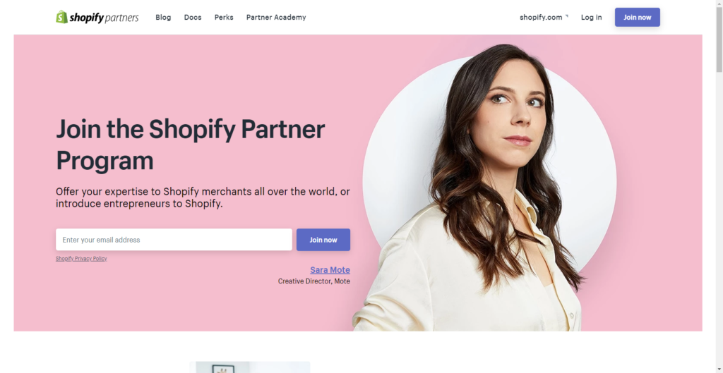 Join shopify Partner program