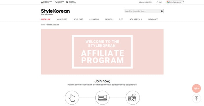 Style Korean Affiliate Program