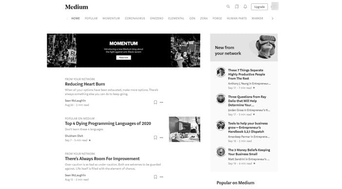 Medium Readers Screen